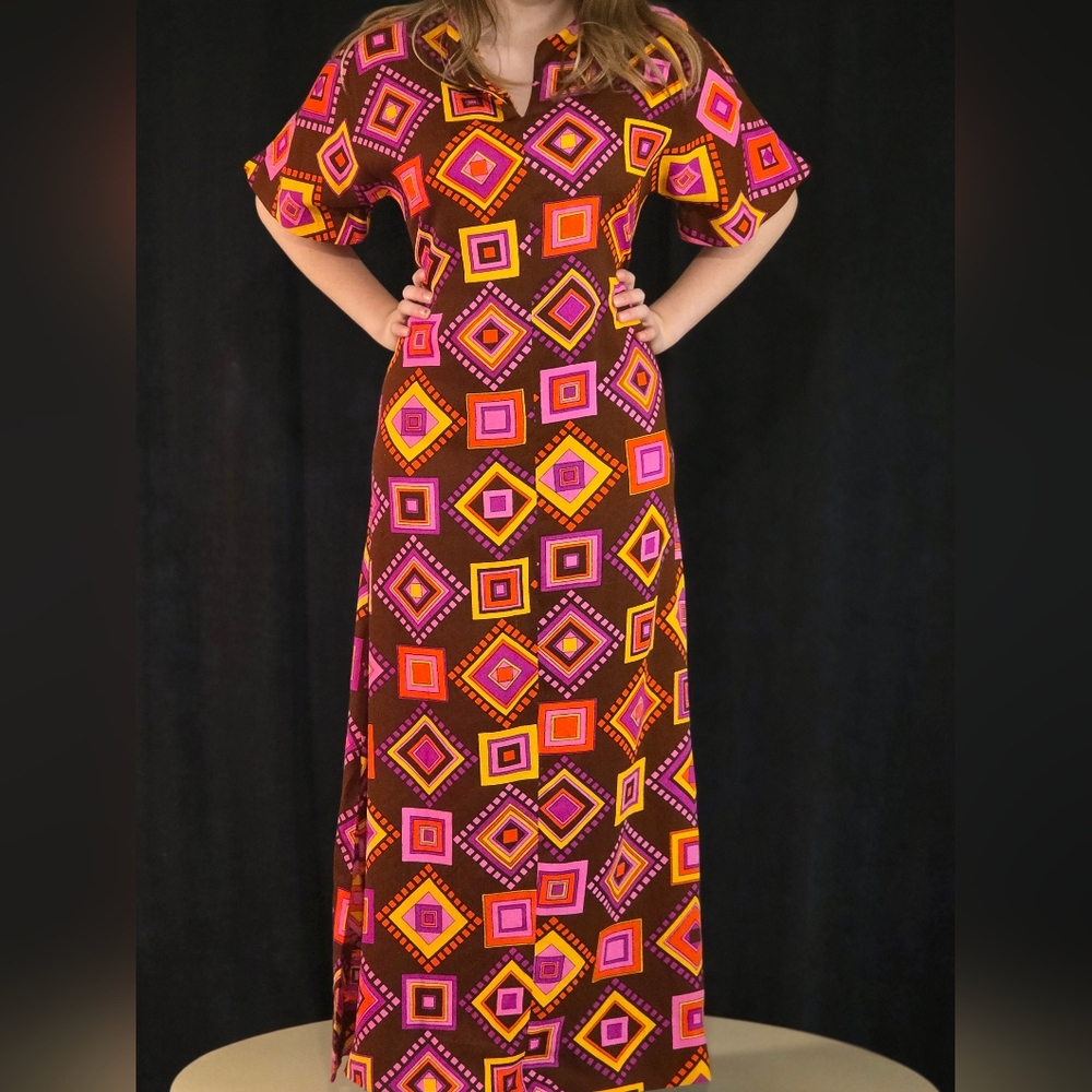 60s geometric dayglo dress